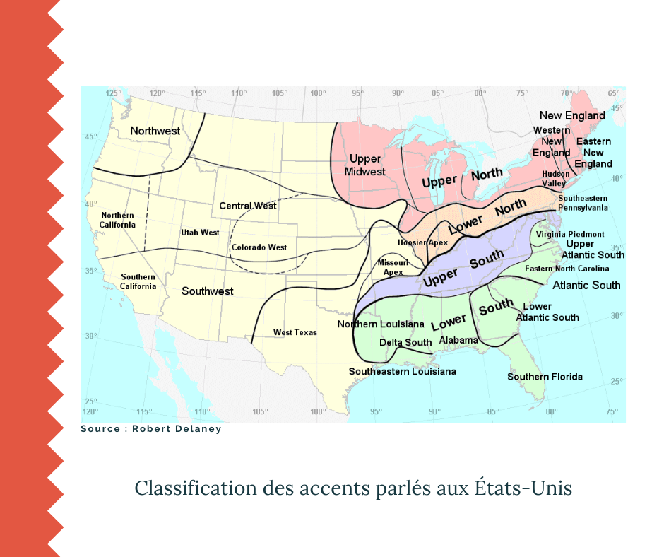 Rien qu'aux États-Unis, il existe une multitude d'accents très difficiles à classifier