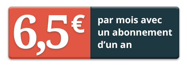 6,5 € par mois avec un abonnement d’un an
